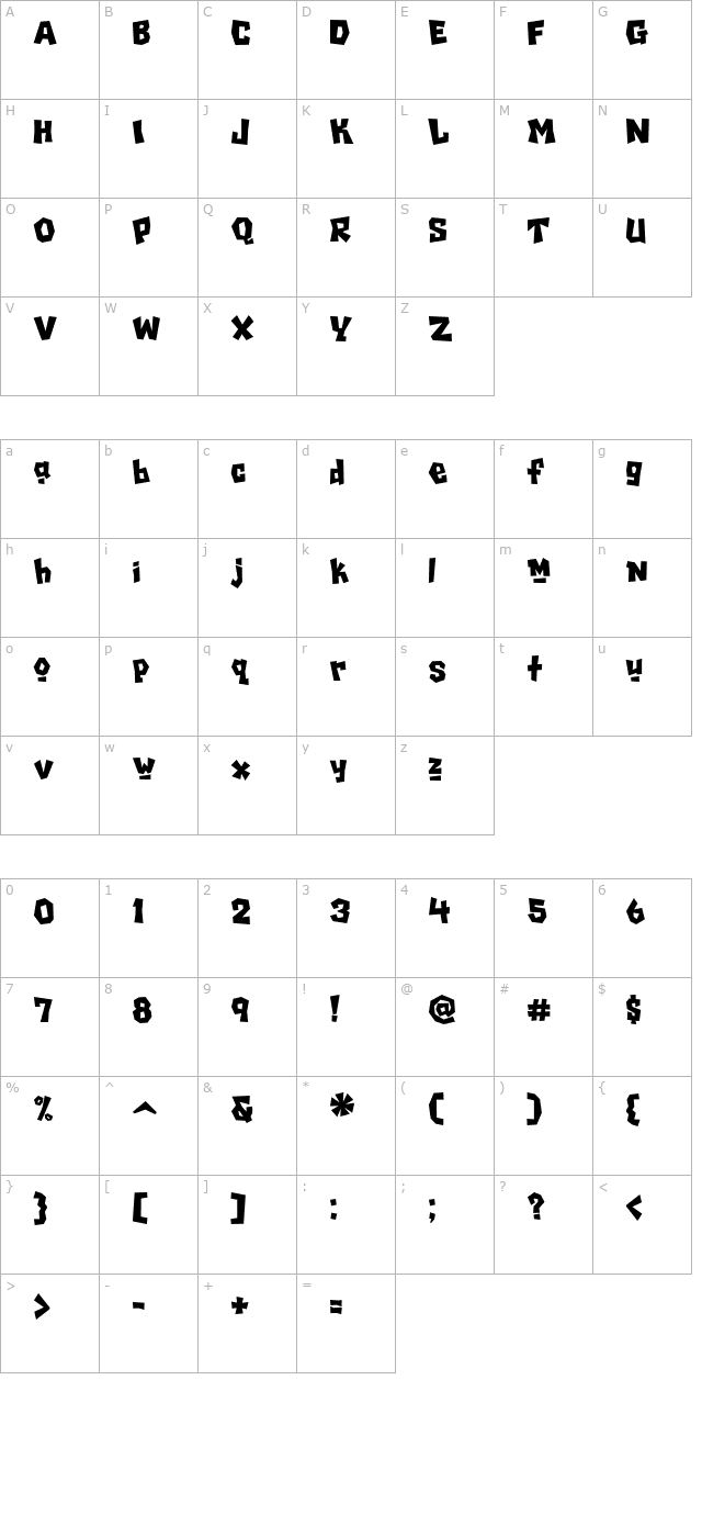 ChiladaICG Uno character map