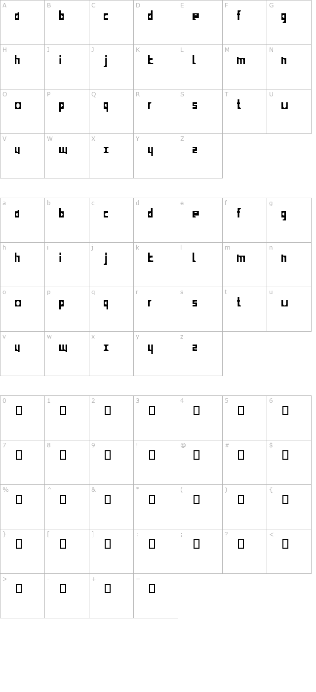 child-blocks character map