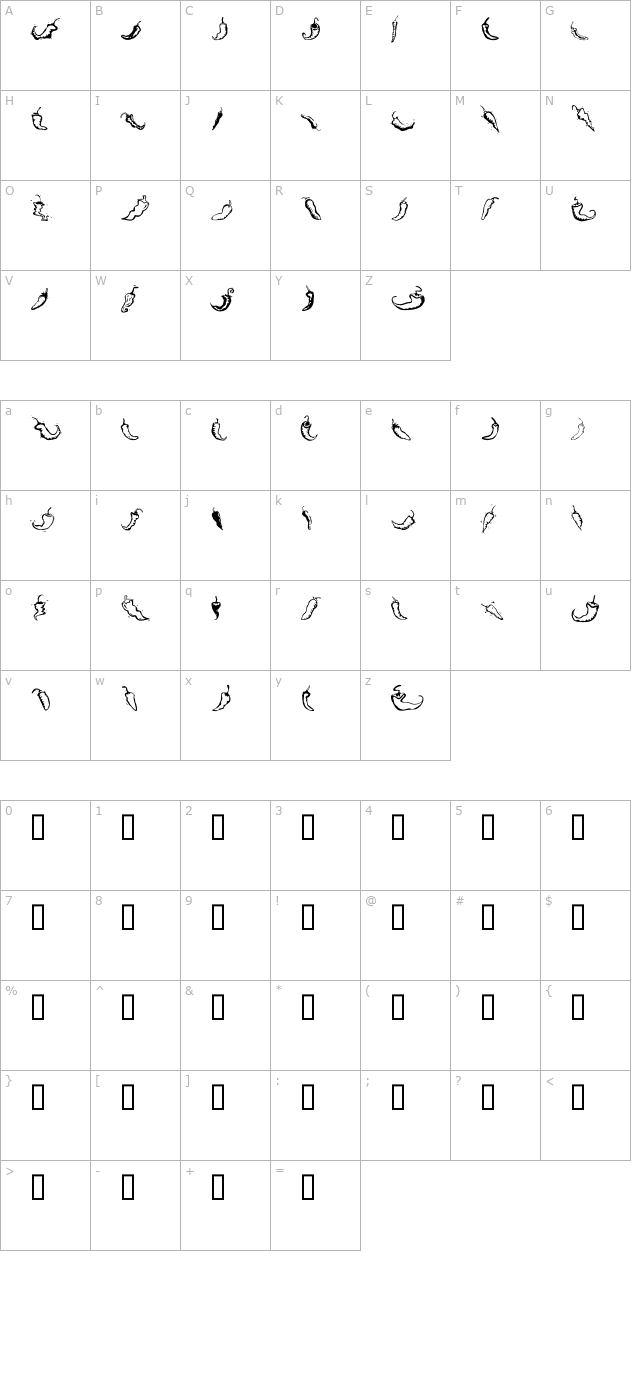 chili-pepper-dingbats character map