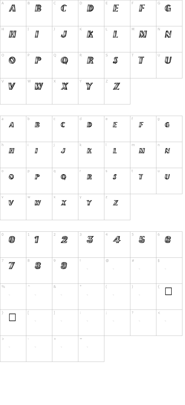 Chili Regular character map