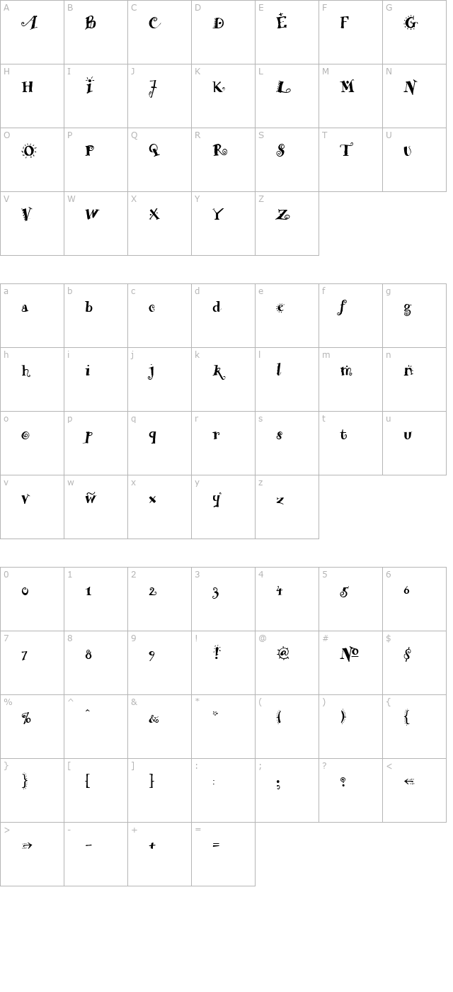 chilipepper-bold character map