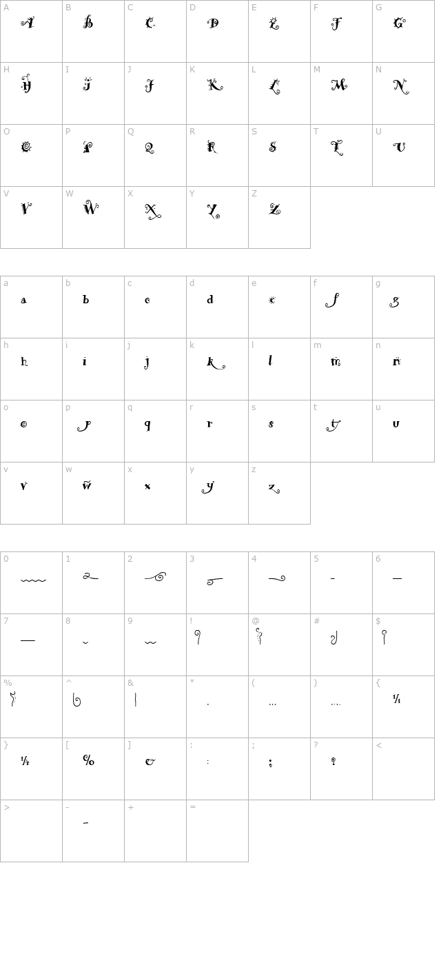 ChiliPepperExtras Bold character map