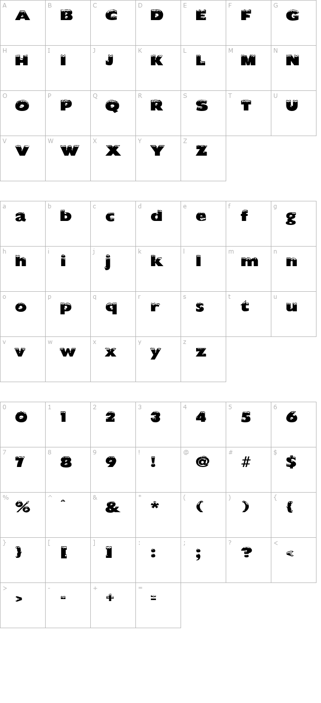 Chilled Regular character map