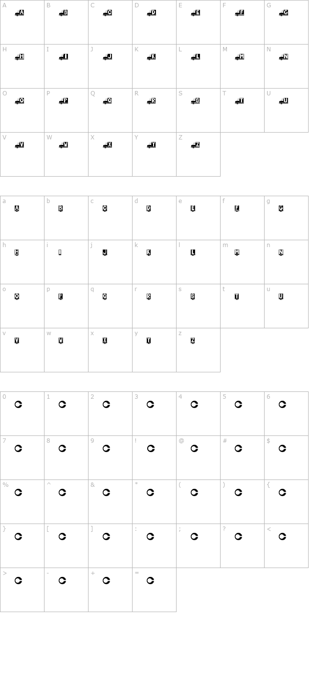 Chlub character map