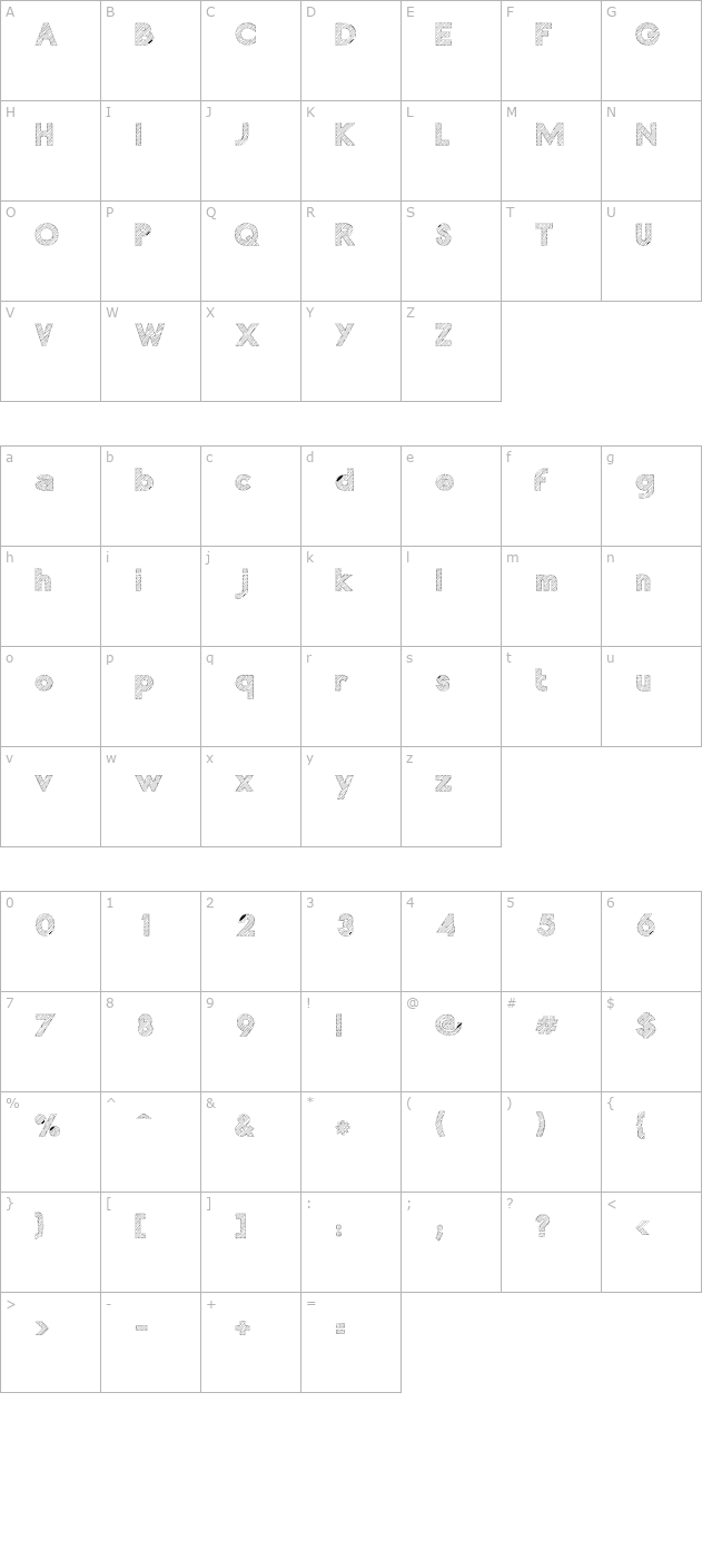 chocolate-light character map