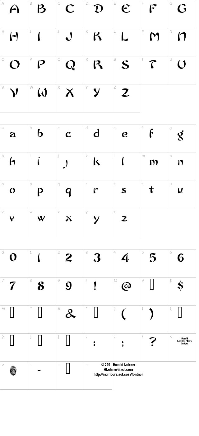 chow-fun character map