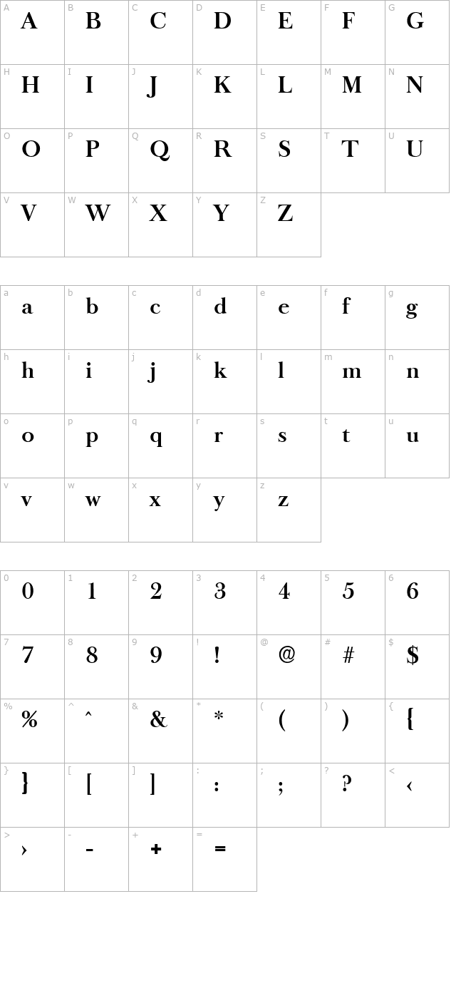 chrisbecker-bold character map