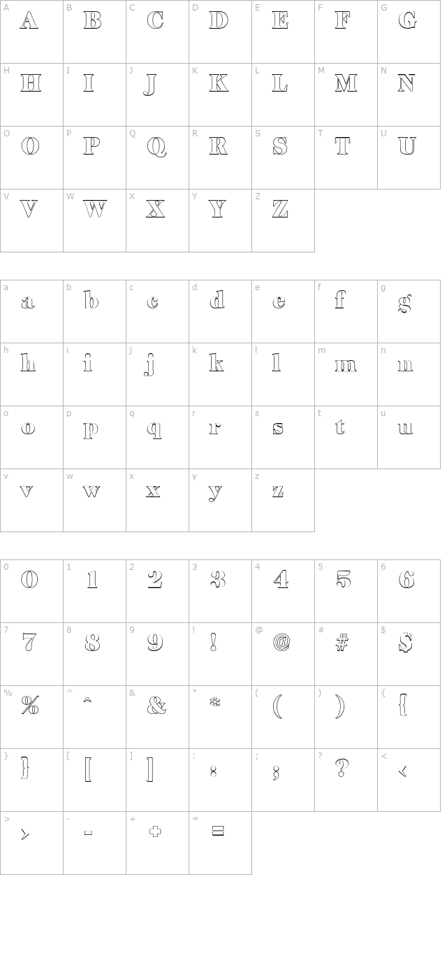 ChrisBeckerOutline-Black character map