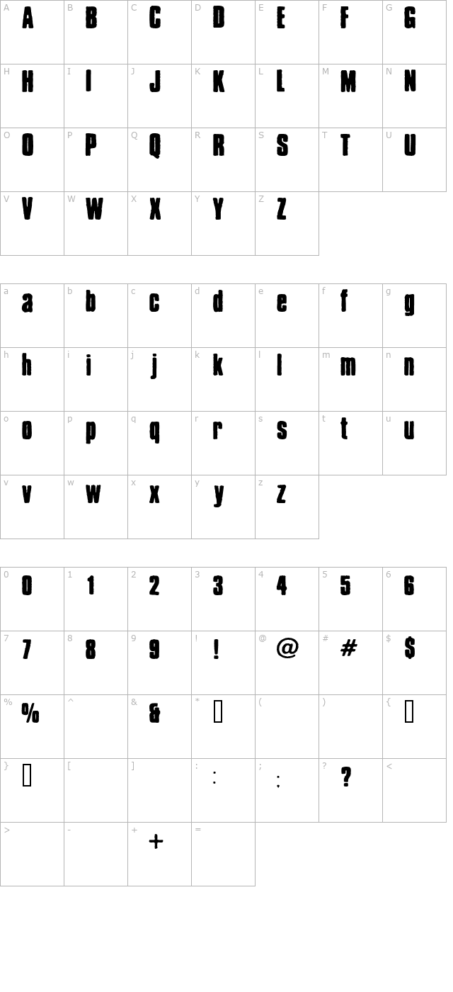 Chrispy character map