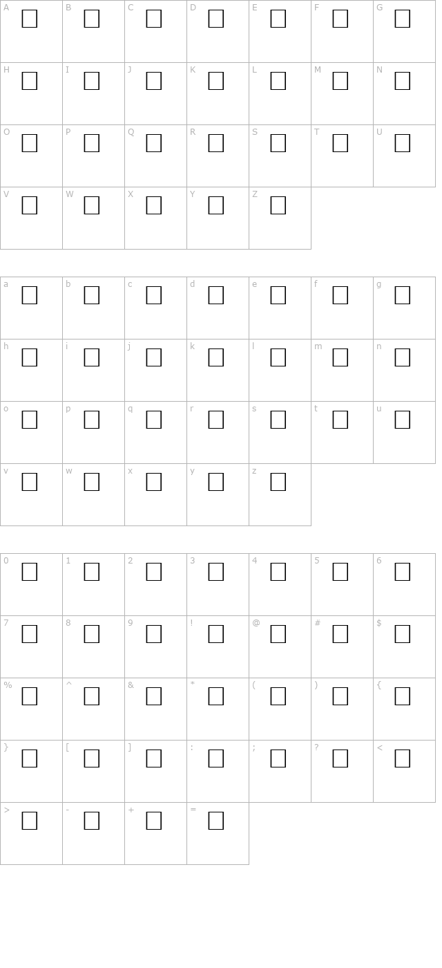 christabel-regular character map