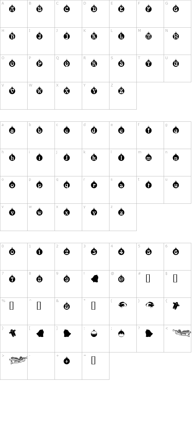 christbaumkugeln character map