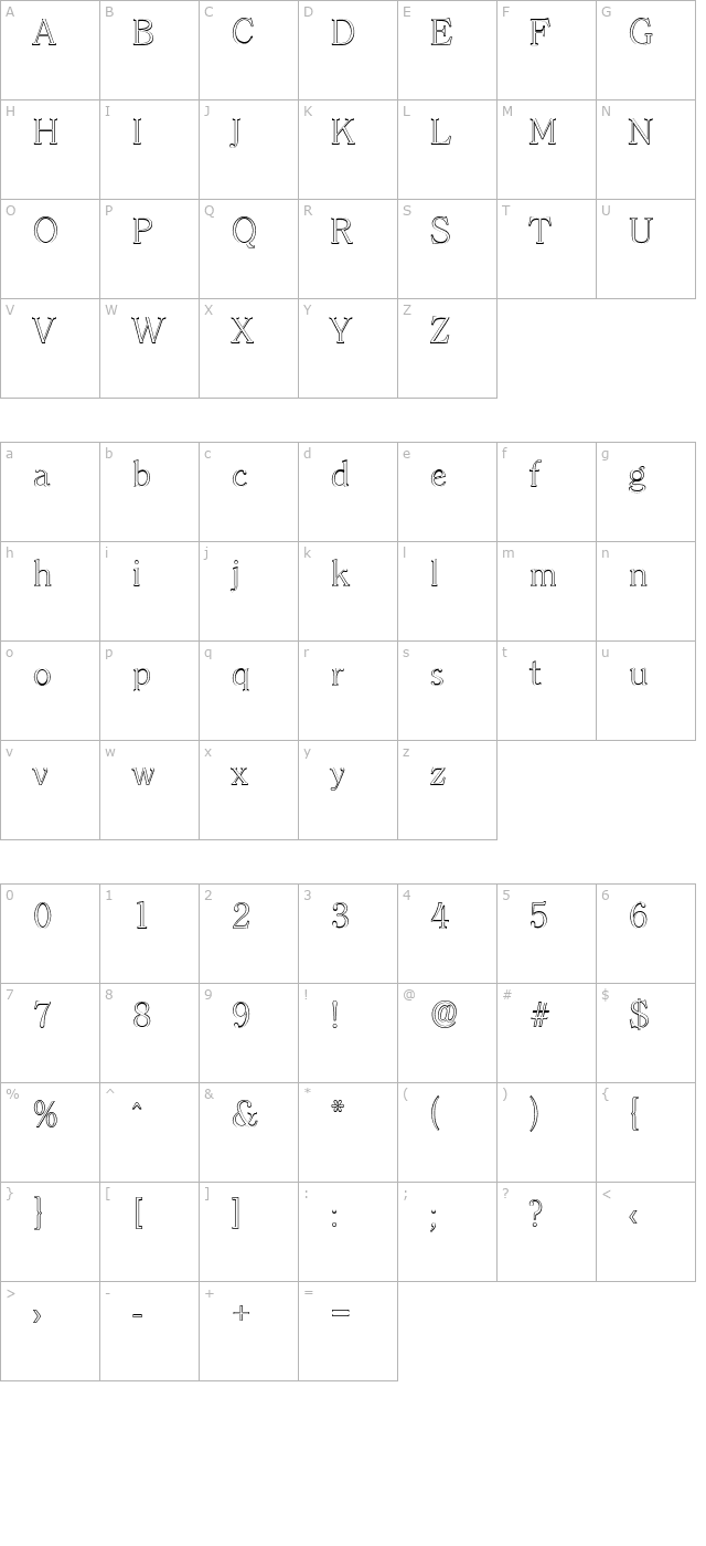 christianbeckeroutline-exlight character map