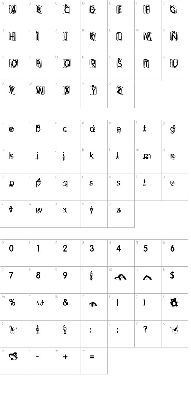 Christmas Day character map