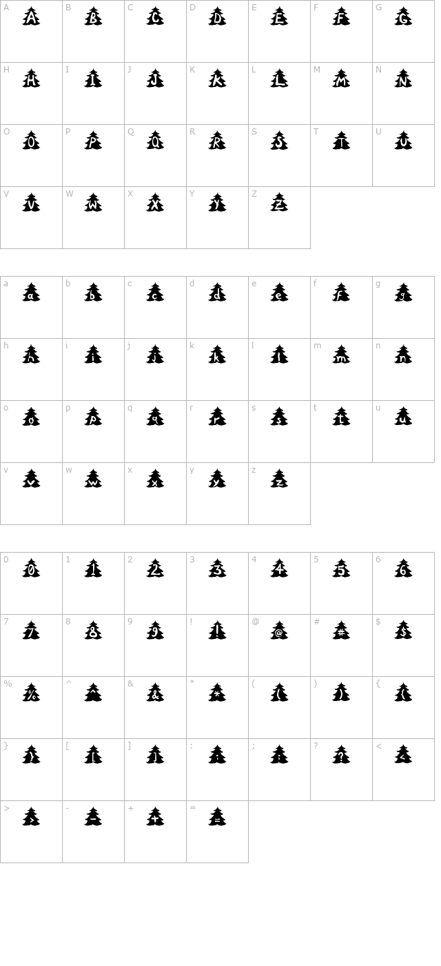 Christmas Tree character map