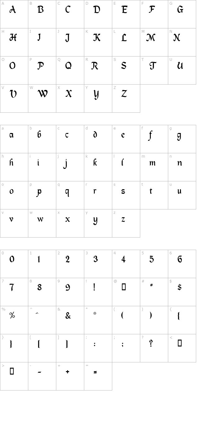 Christmas4 character map