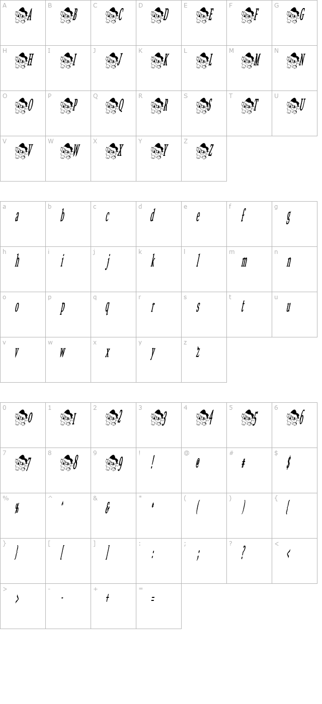 ChristmasKitty character map