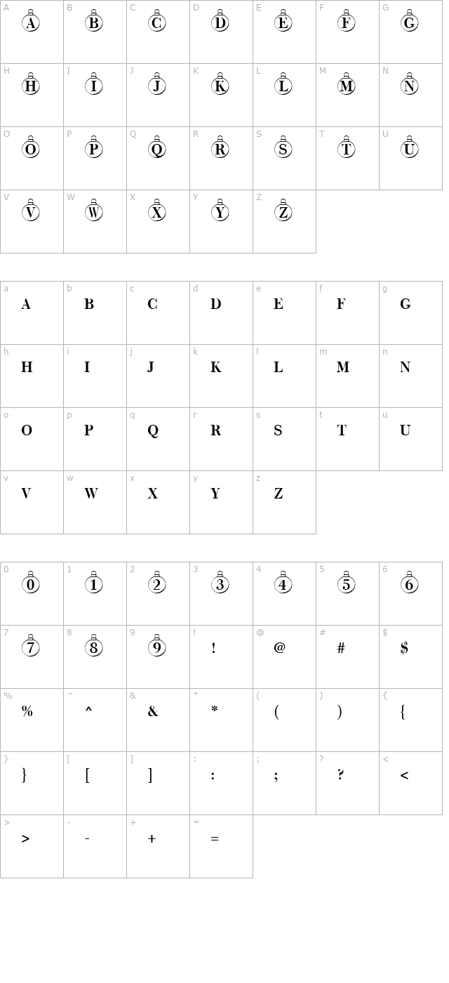 ChristmasTree character map