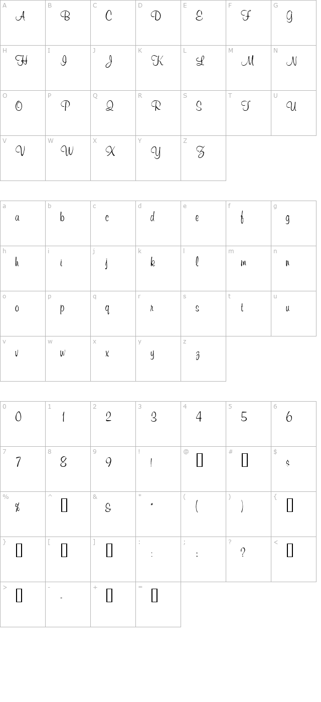 ChromaScriptSSK character map