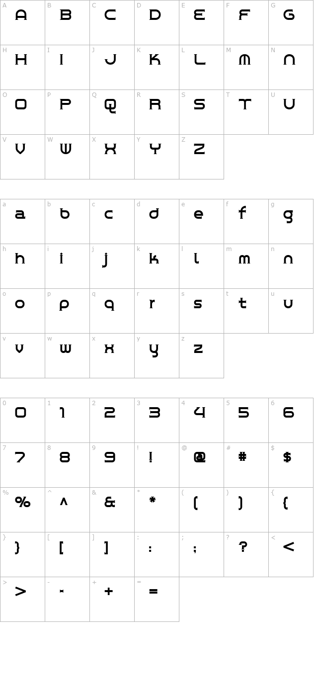 ChromeYellow character map