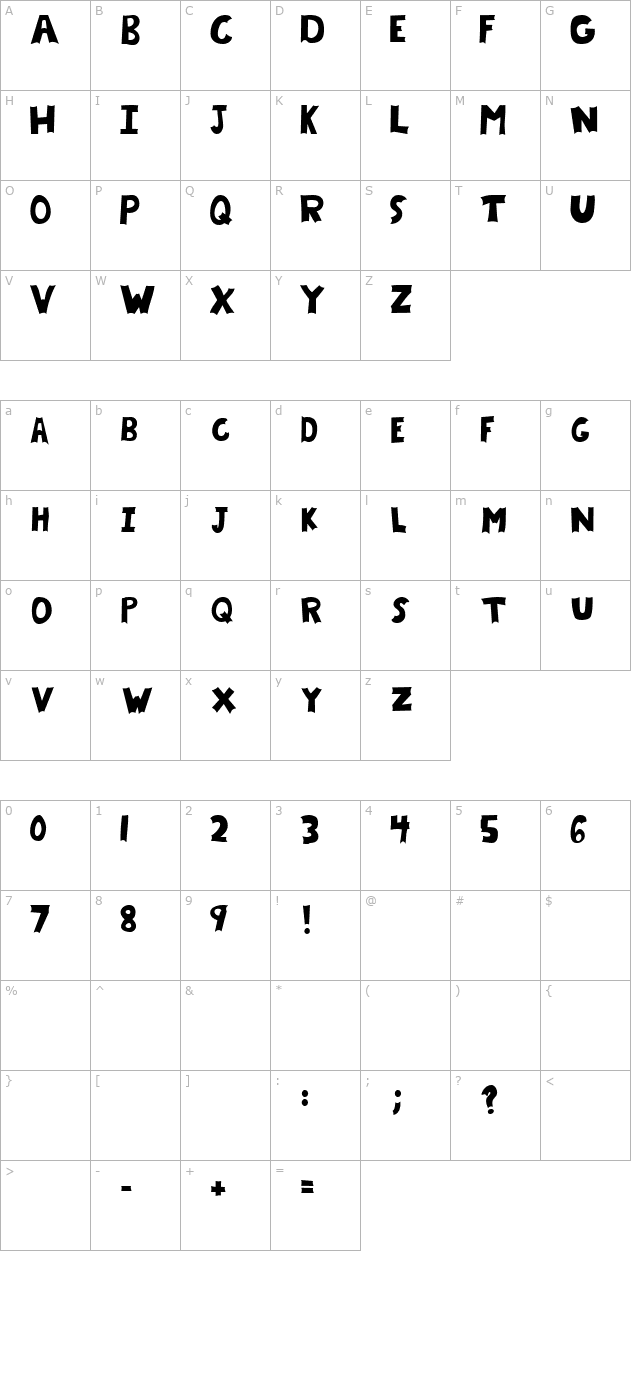 chrysalis-filled character map