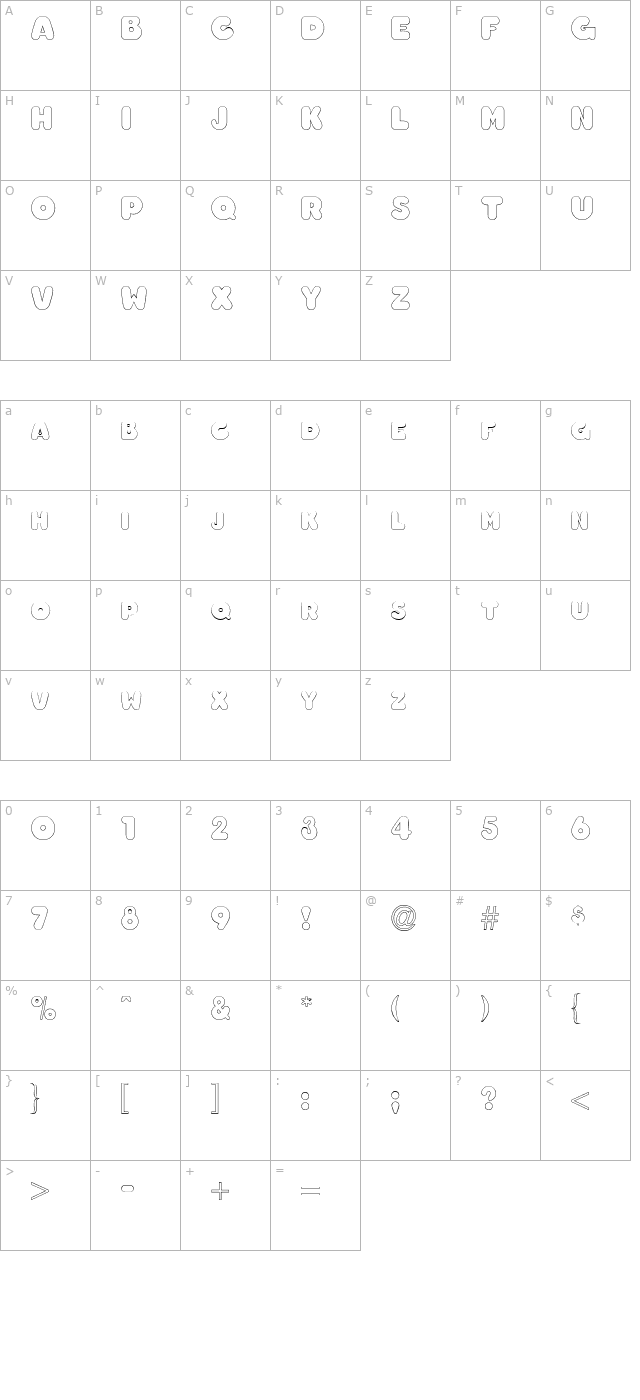 ChubbyOutline character map