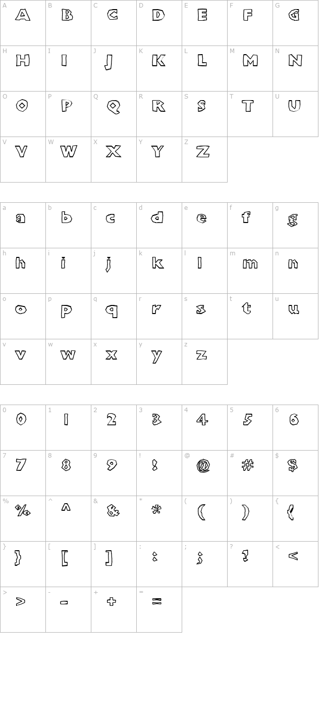 ChunkoBlockoOutlineXtraHeavy character map