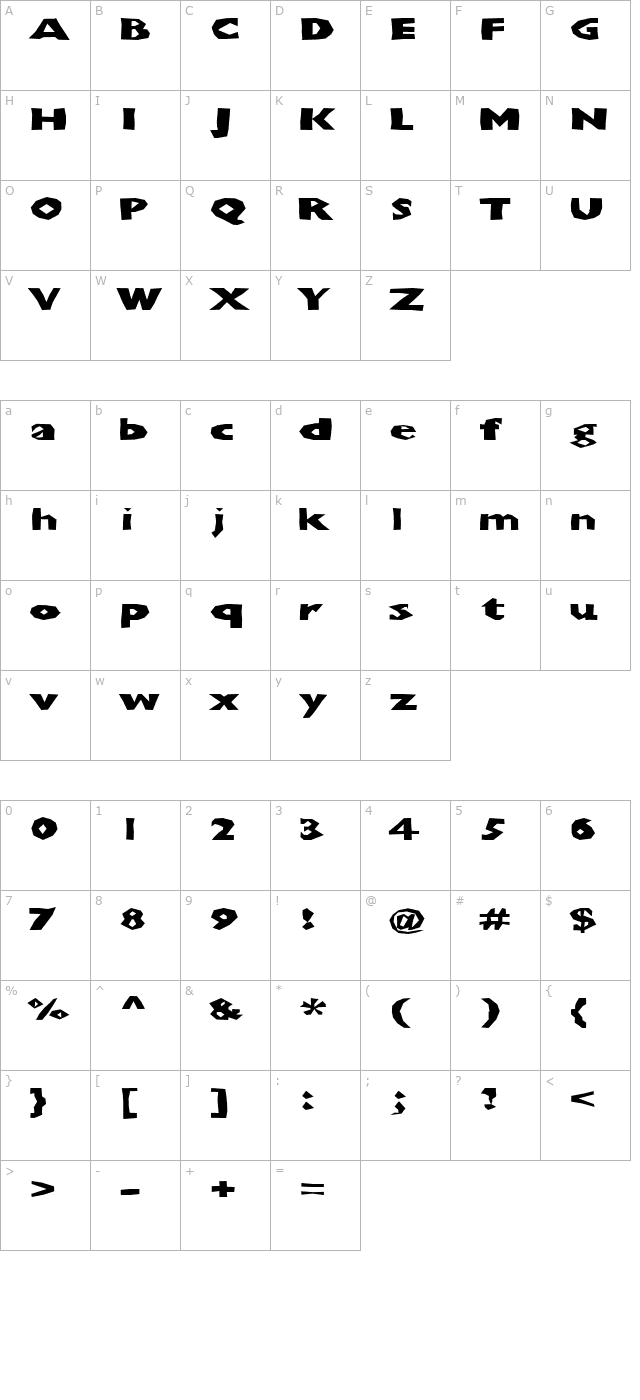 ChunkoBlockoXtraDark character map