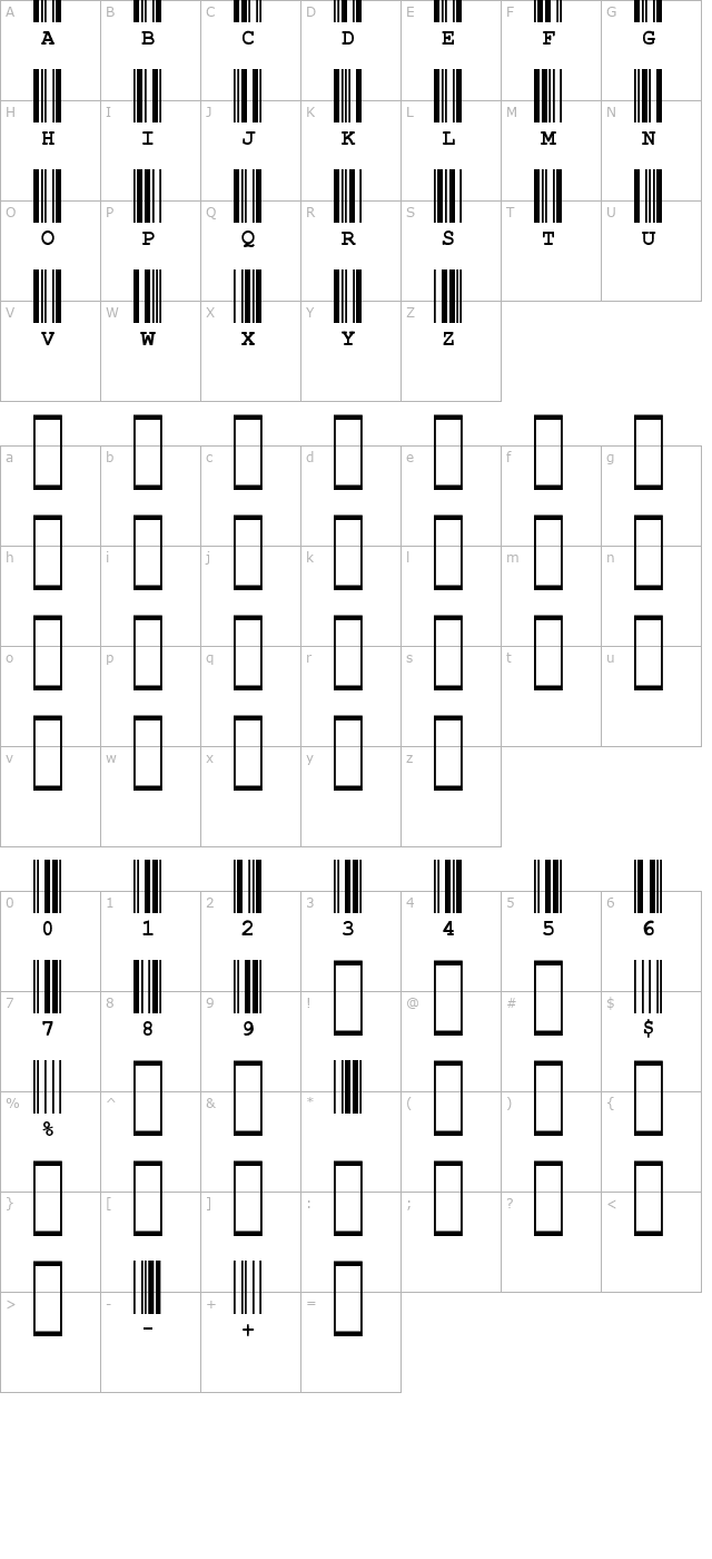 cia-code-39 character map