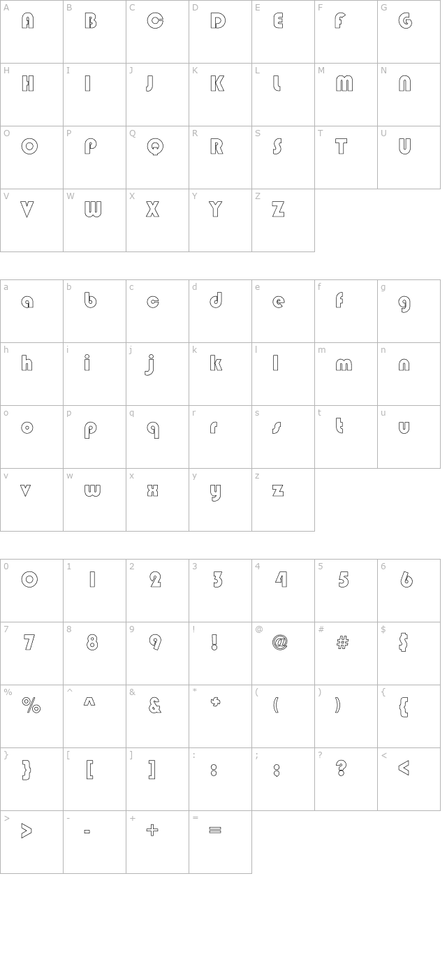 Circle Black Hollow character map