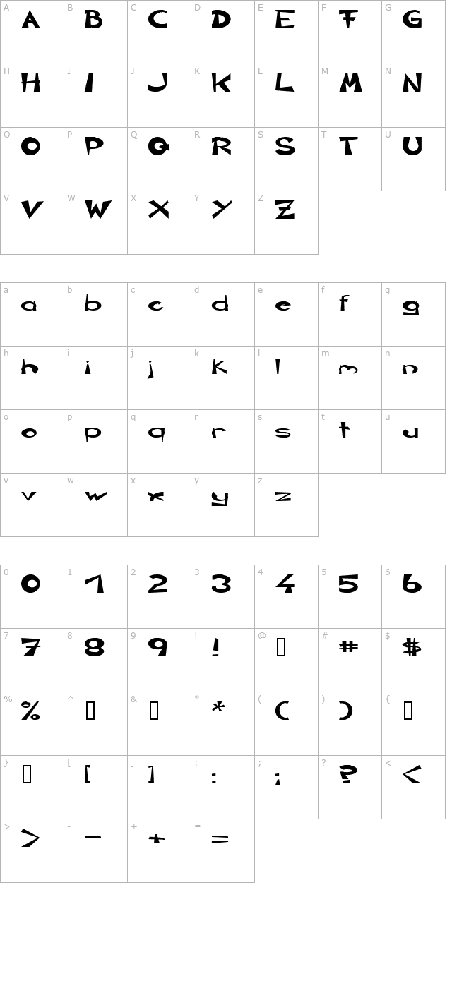 CIRCLINE Heavy character map