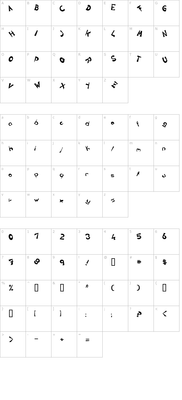 CIRCLINEcrazyjumped Bold character map