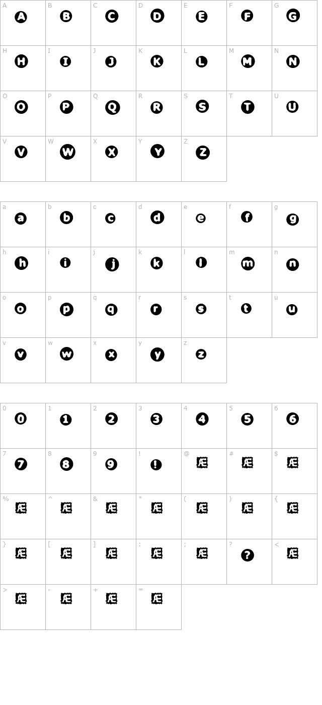 Circulate (BRK) character map