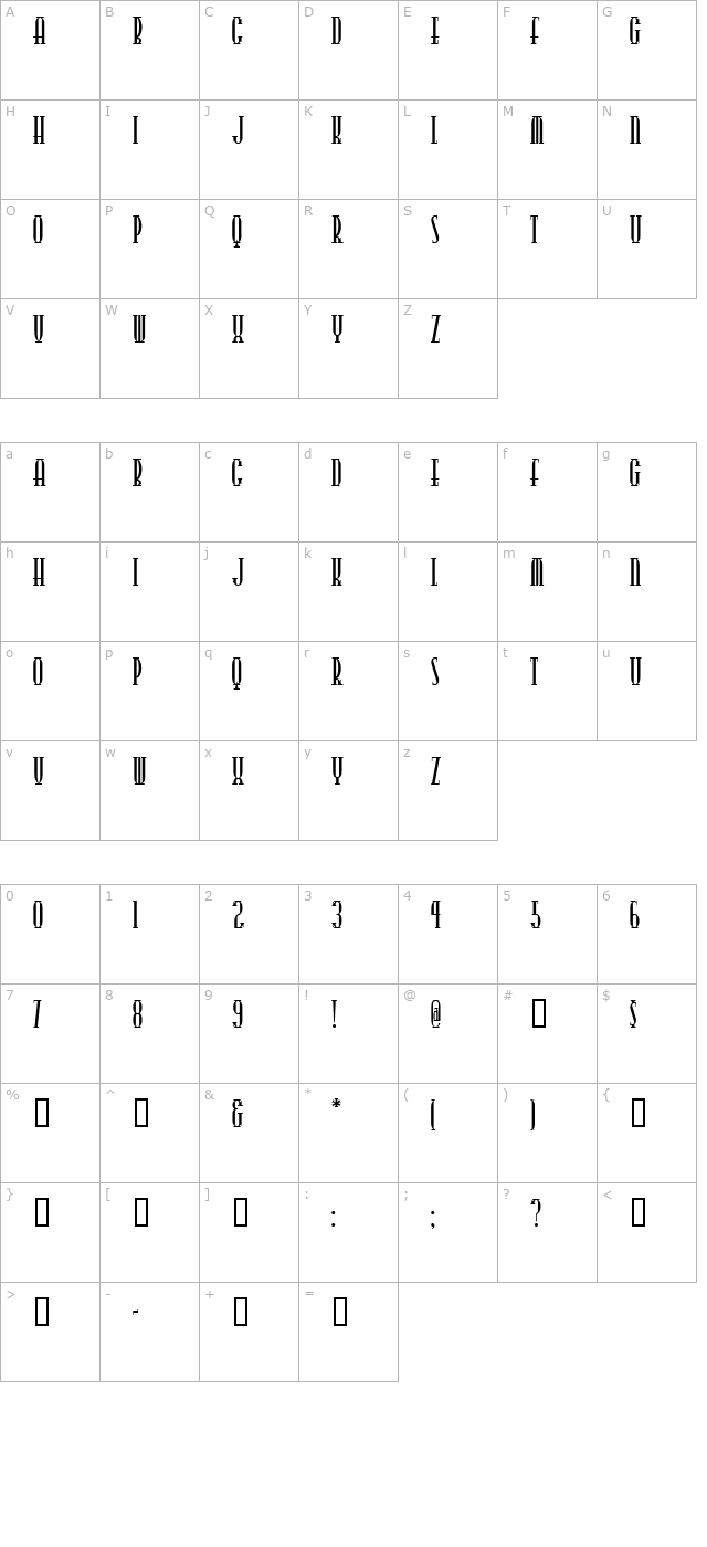 CitySlicker character map