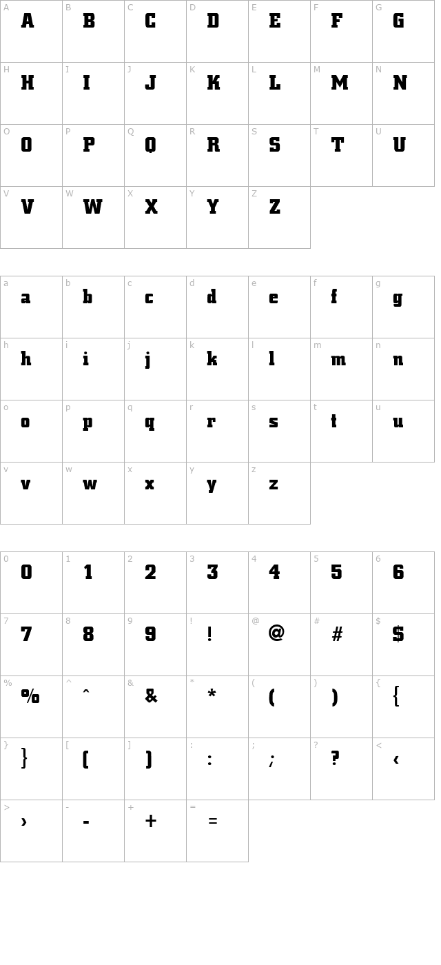 CivicBlack Regular character map