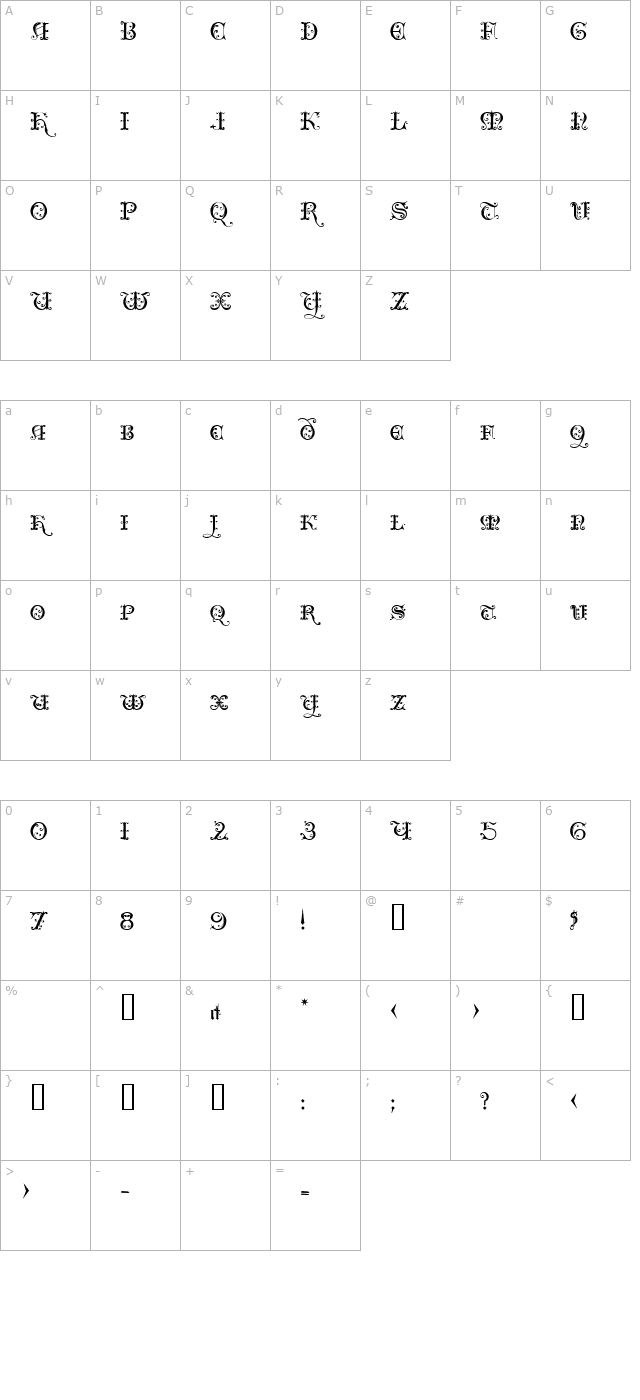 Clairveaux character map