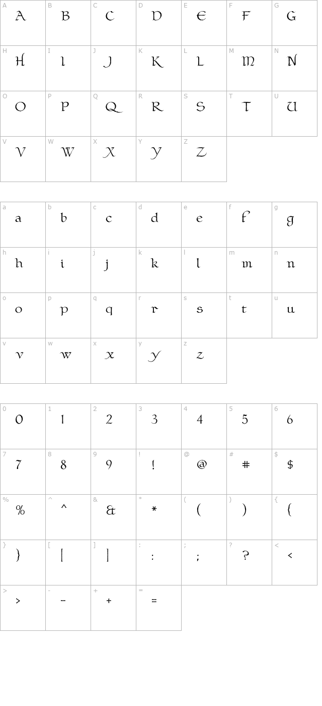 ClaustrumBleed character map