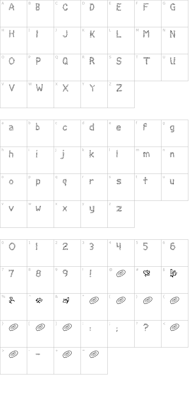 Clawless character map