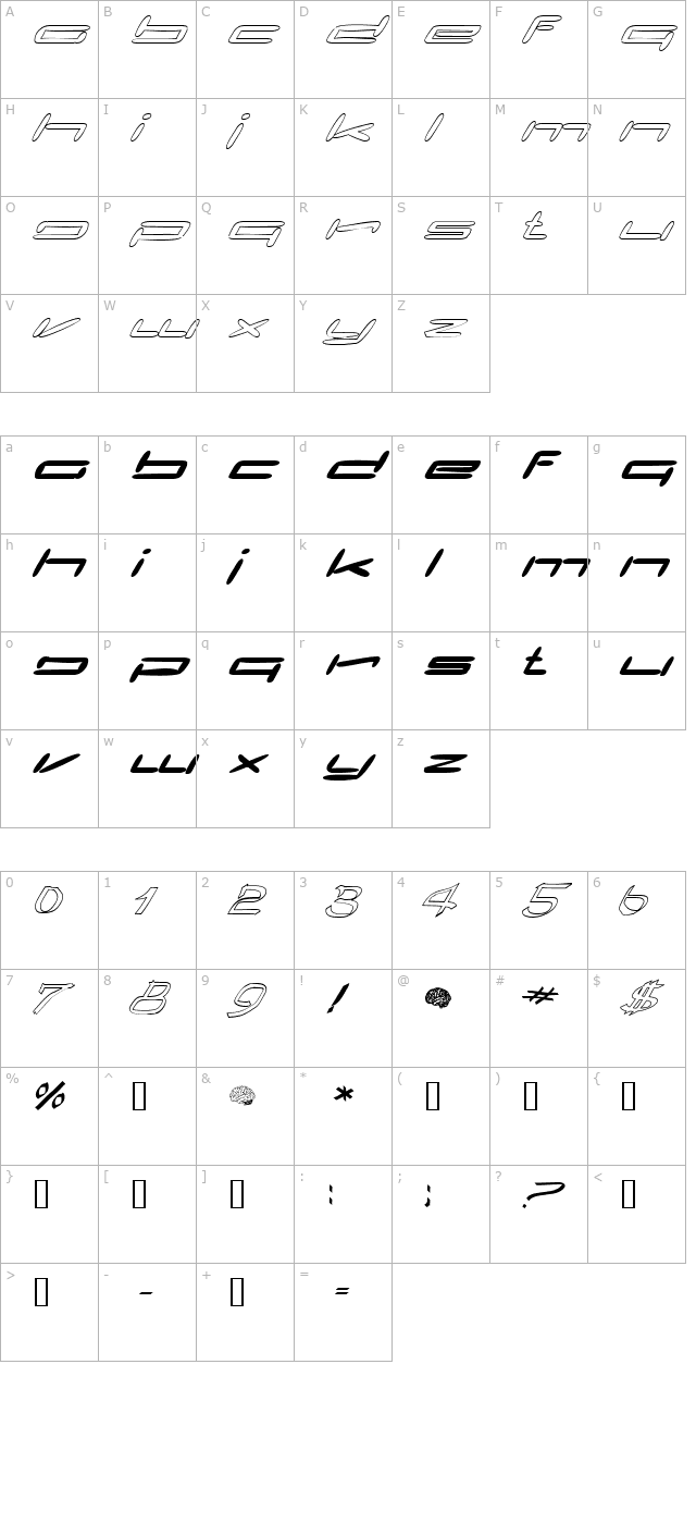 Claytoona character map