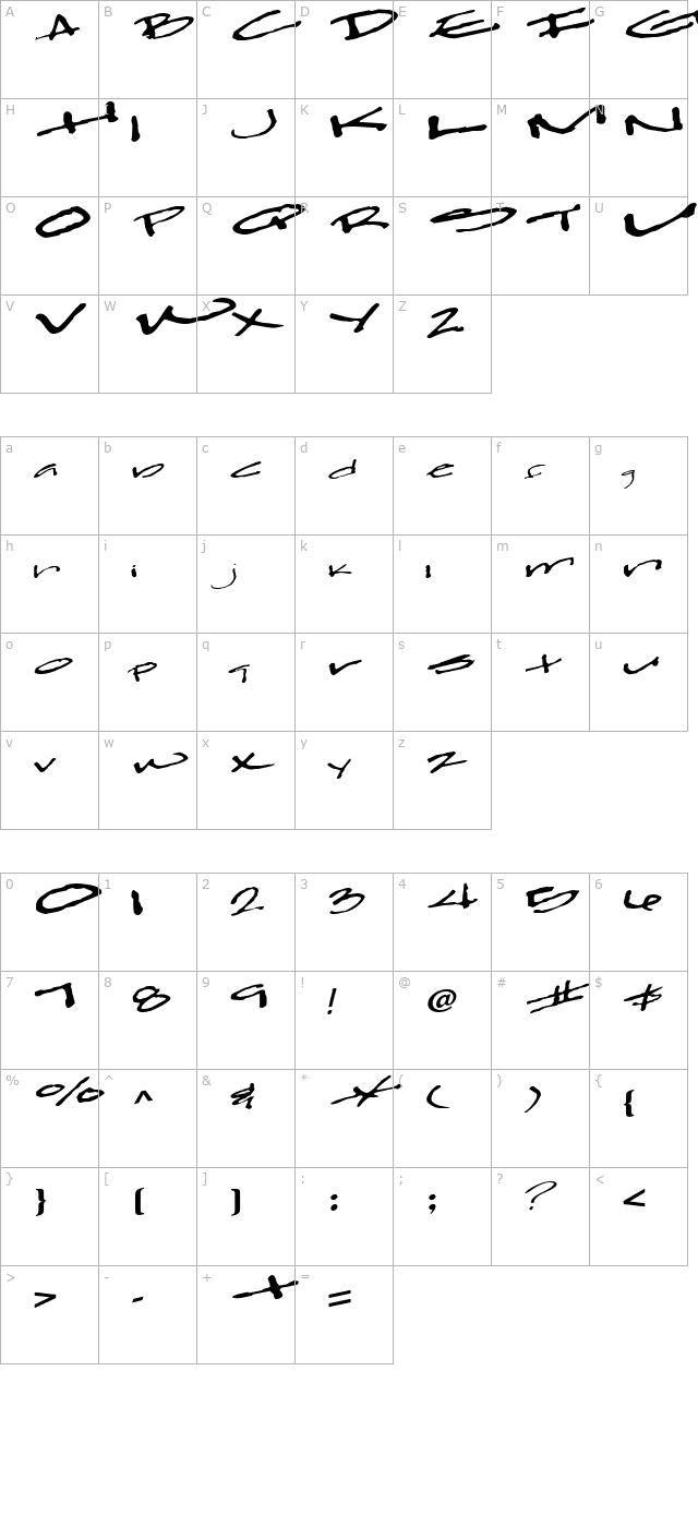 Clear Regular ttnorm character map