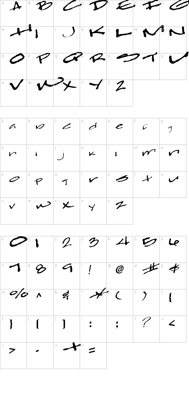 clear-regular-ttstd character map