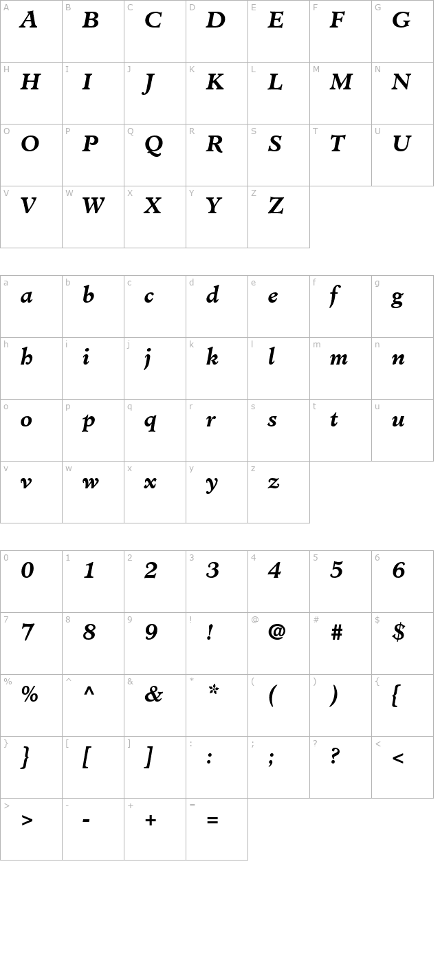 cleric-ssi-bold-italic character map