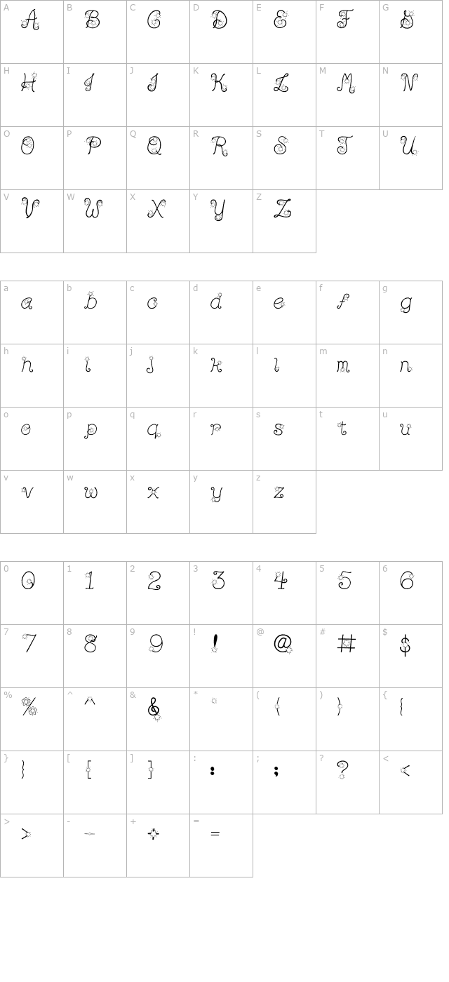 Clipz Stardust character map