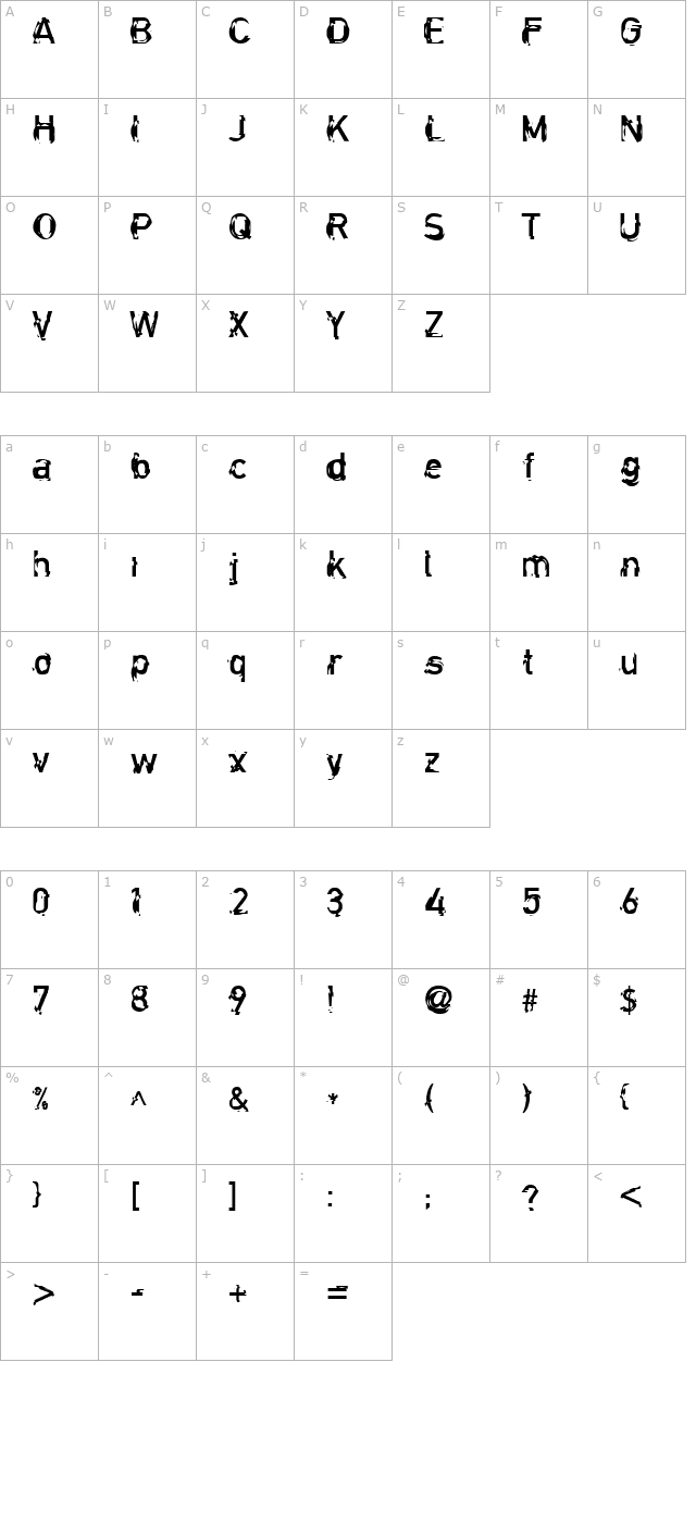 clockwork-regular character map