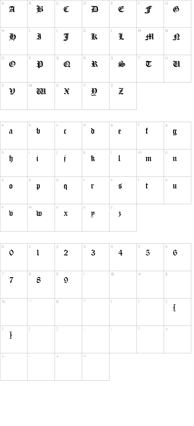 cloisterblack character map