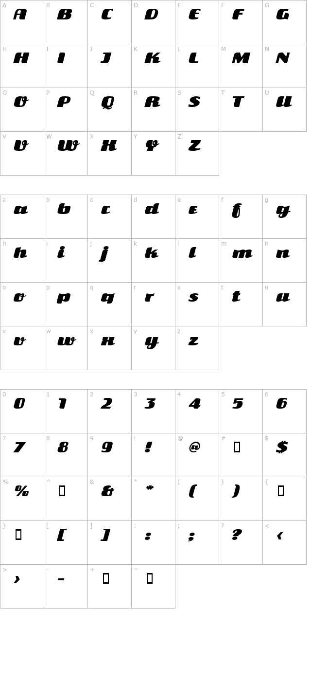 close-schlager character map