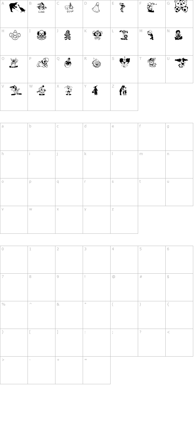 clowns-csp character map