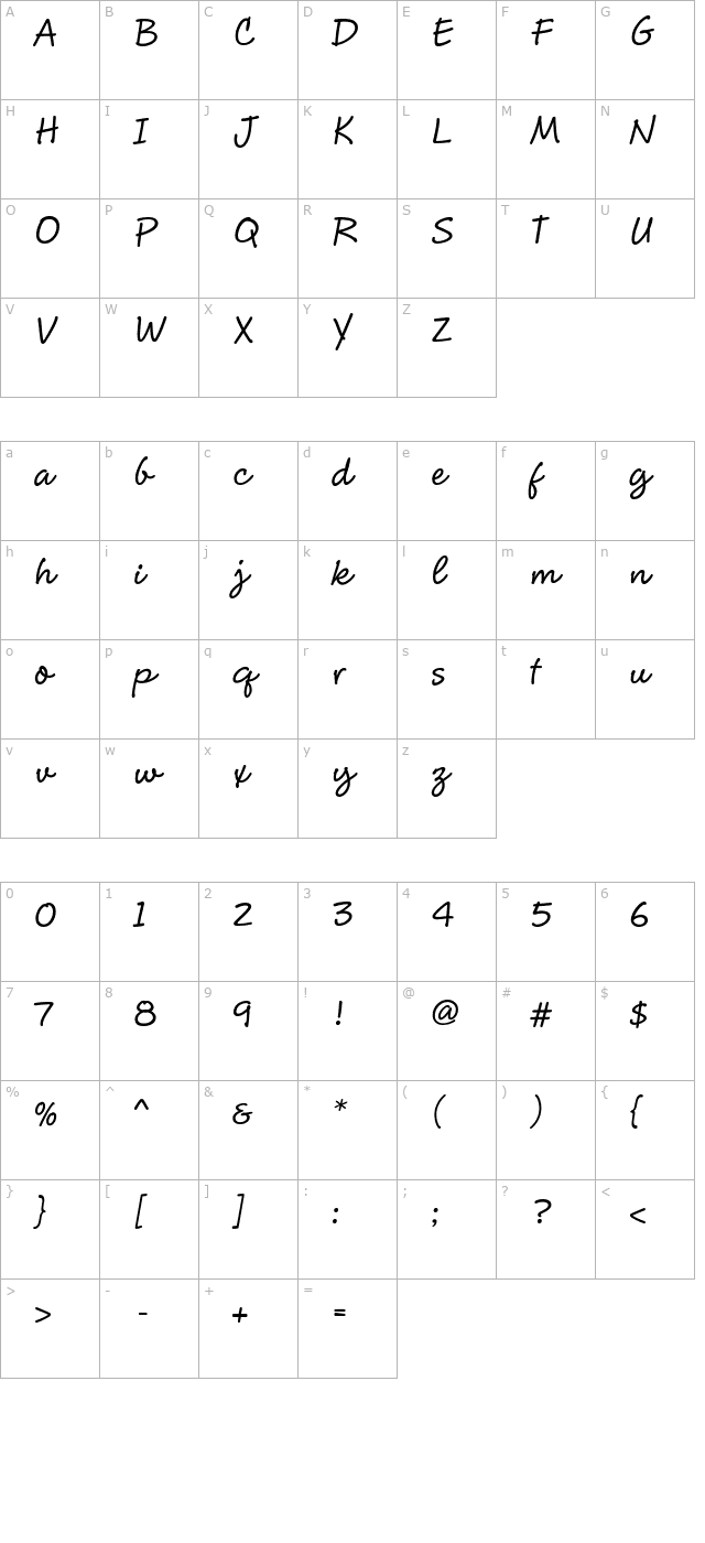 CluffHmkBold character map