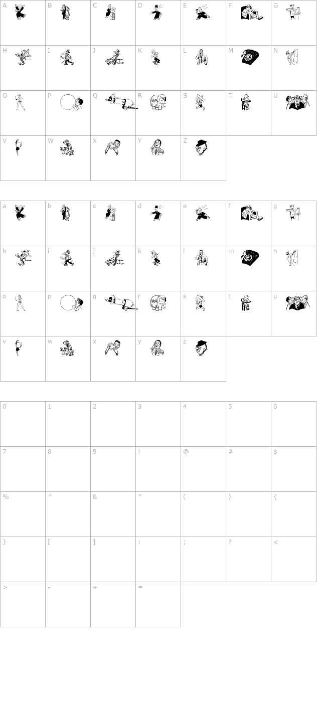 Cobb Shinn Stock Cuts II character map