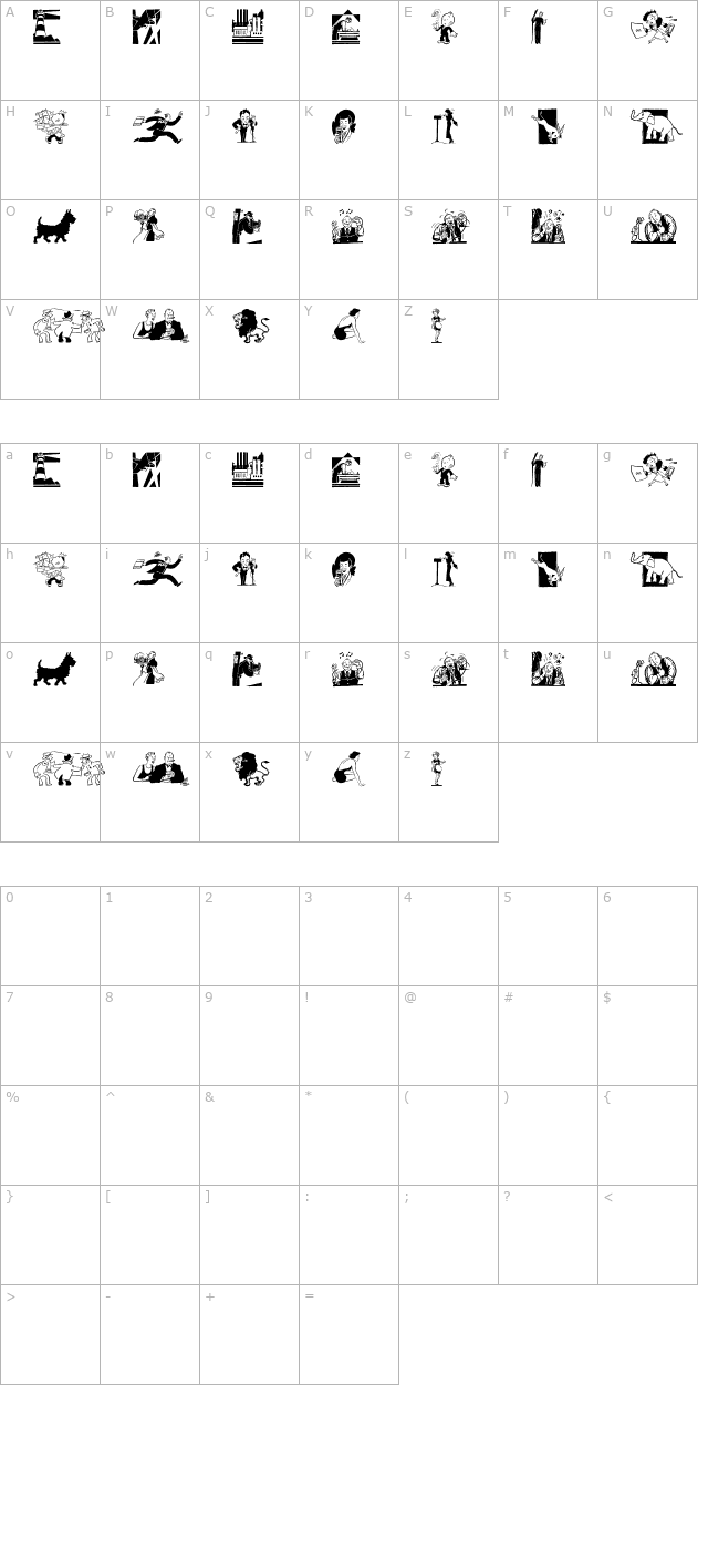 Cobb Shinn Stock Cuts IX character map