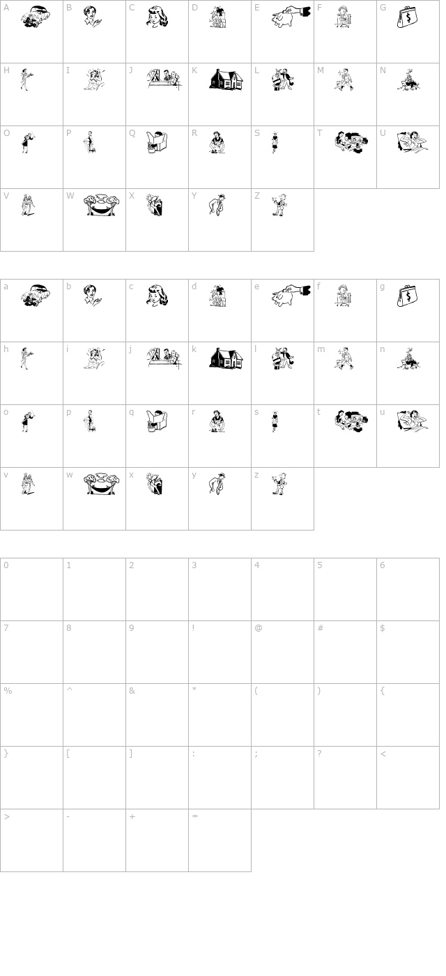 Cobb Shinn Stock Cuts V character map